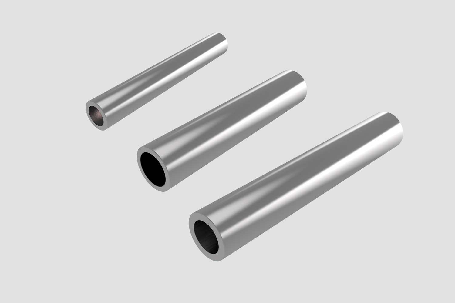 VIA-HSE stainless steel hollow columns in three different sizes